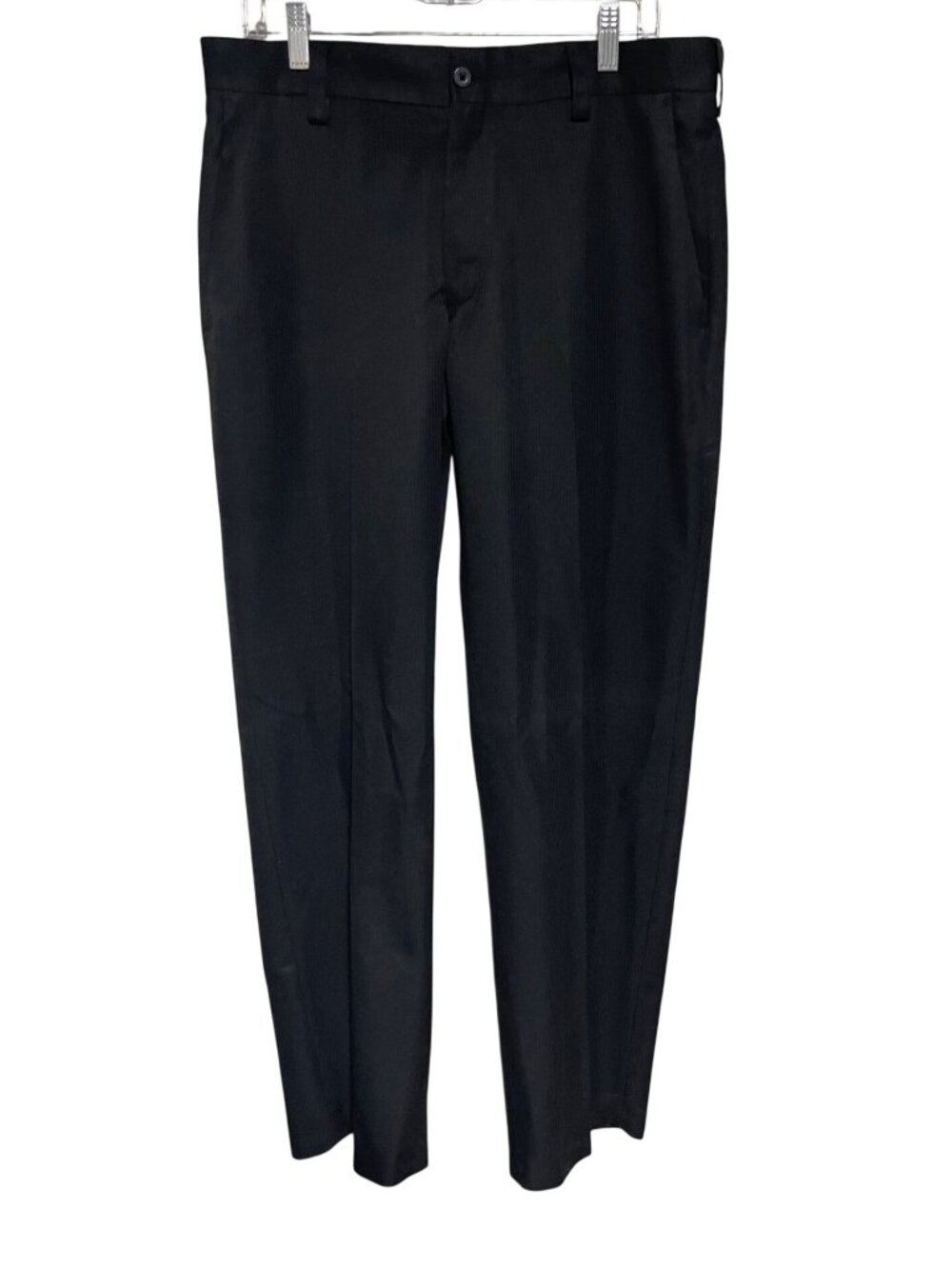 Kenneth Cole Reaction Mens Black Dress Pants 34  Flat Front  Measure 34x31